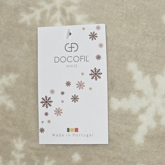 Docofil Reversible Ivory Tan Snowflakes Throw Blanket 51x67 Made in Portugal - Picture 7 of 11